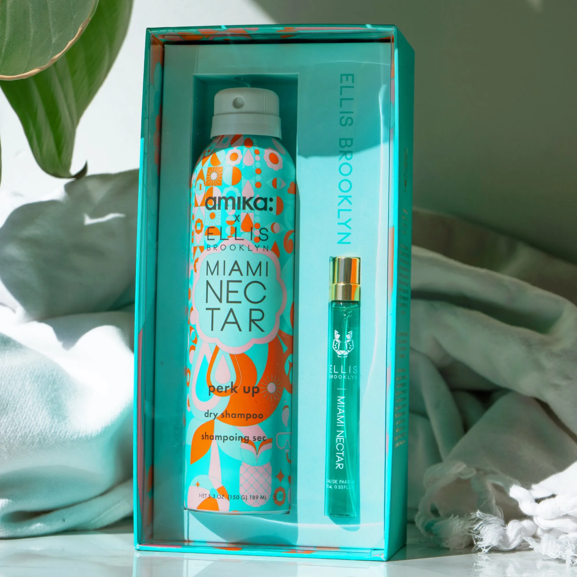 Amika x Ellis Brooklyn MIAMI NECTAR Perk Up Dry Shampoo & Fragrance Set Ellis Brooklyn