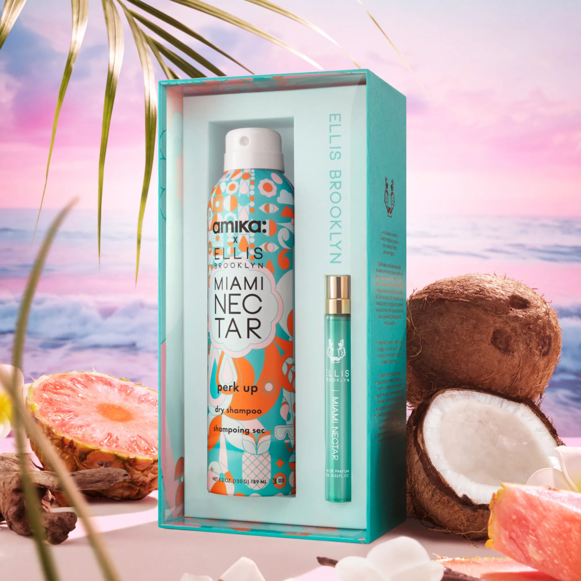 Amika x Ellis Brooklyn MIAMI NECTAR Perk Up Dry Shampoo & Fragrance Set Ellis Brooklyn