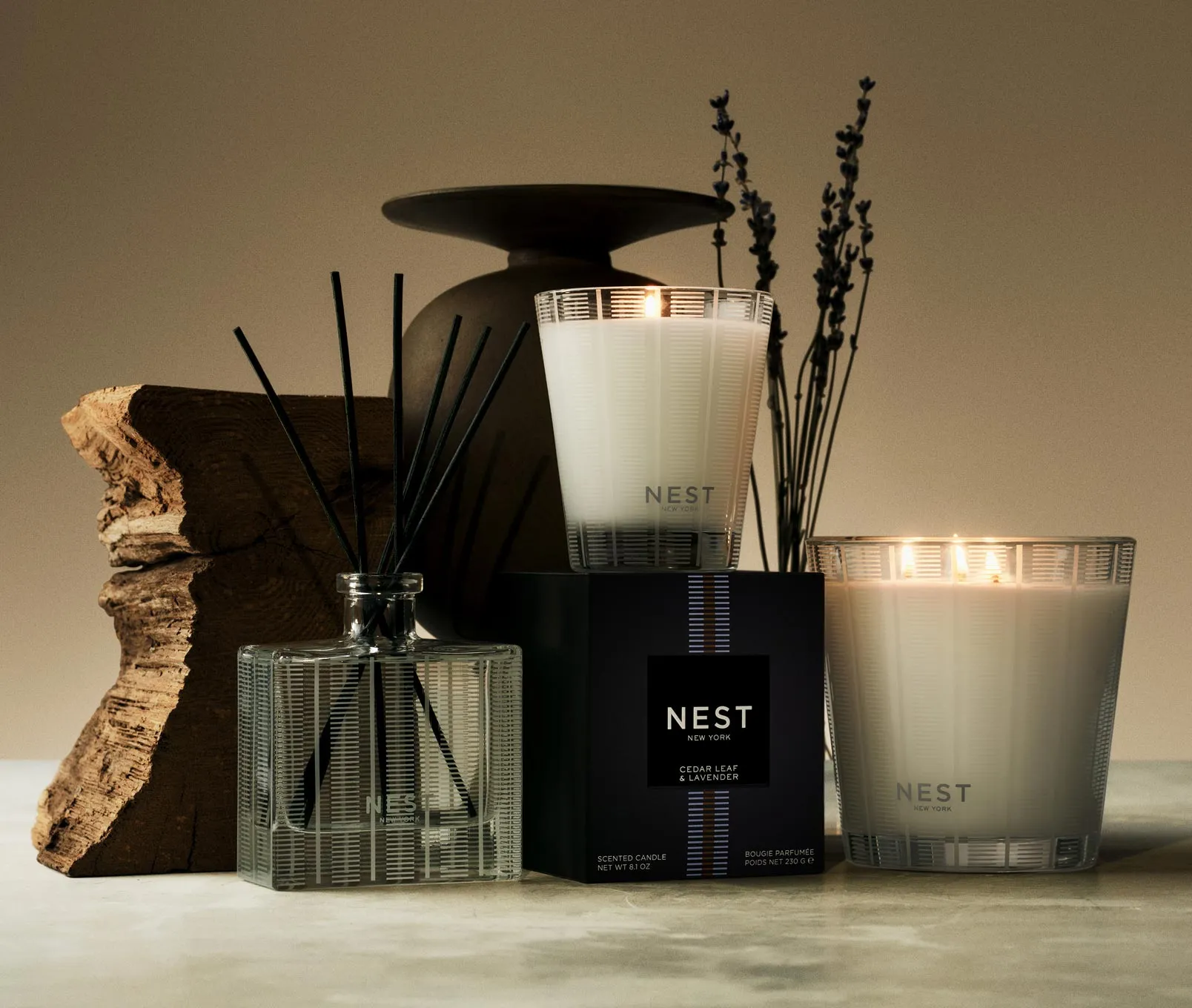 Cedar Leaf & Lavender Reed Diffuser Nest New York
