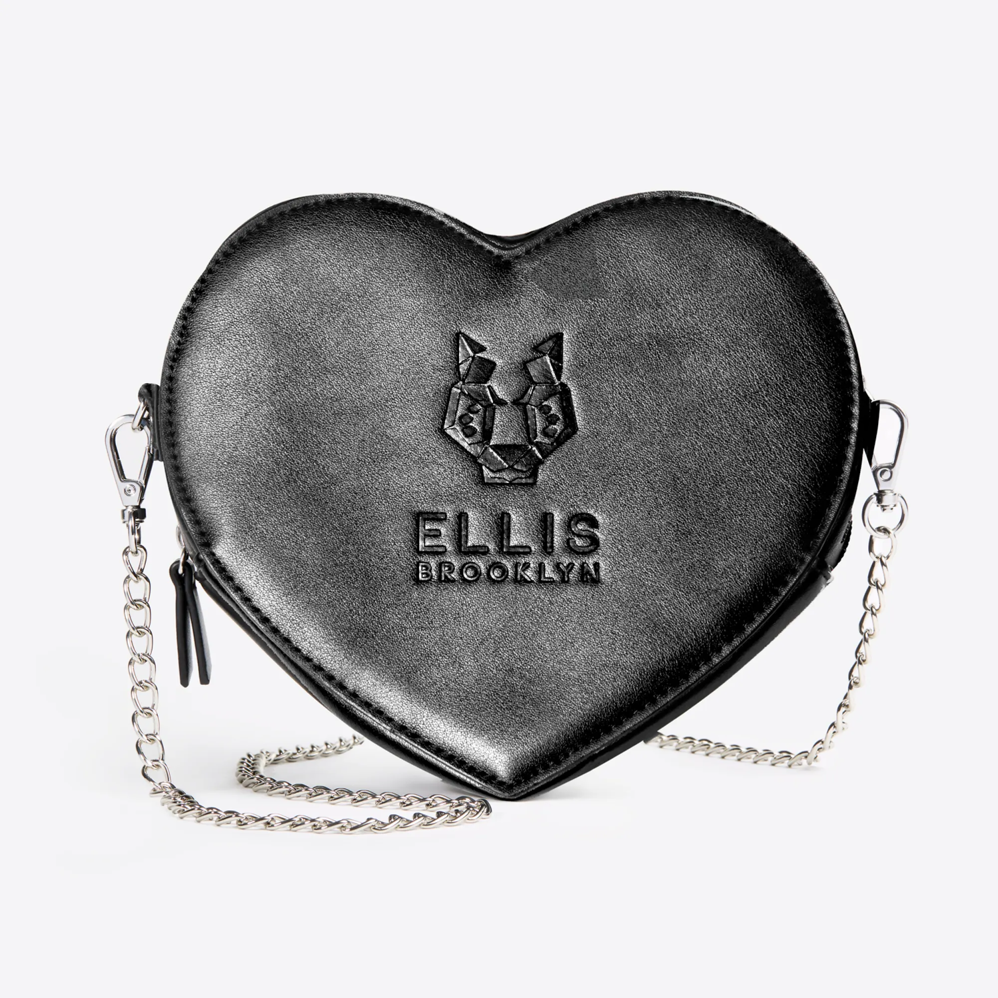 ELLIS BROOKLYN BLACK HEART BAG WITH CHAIN STRAP Ellis Brooklyn