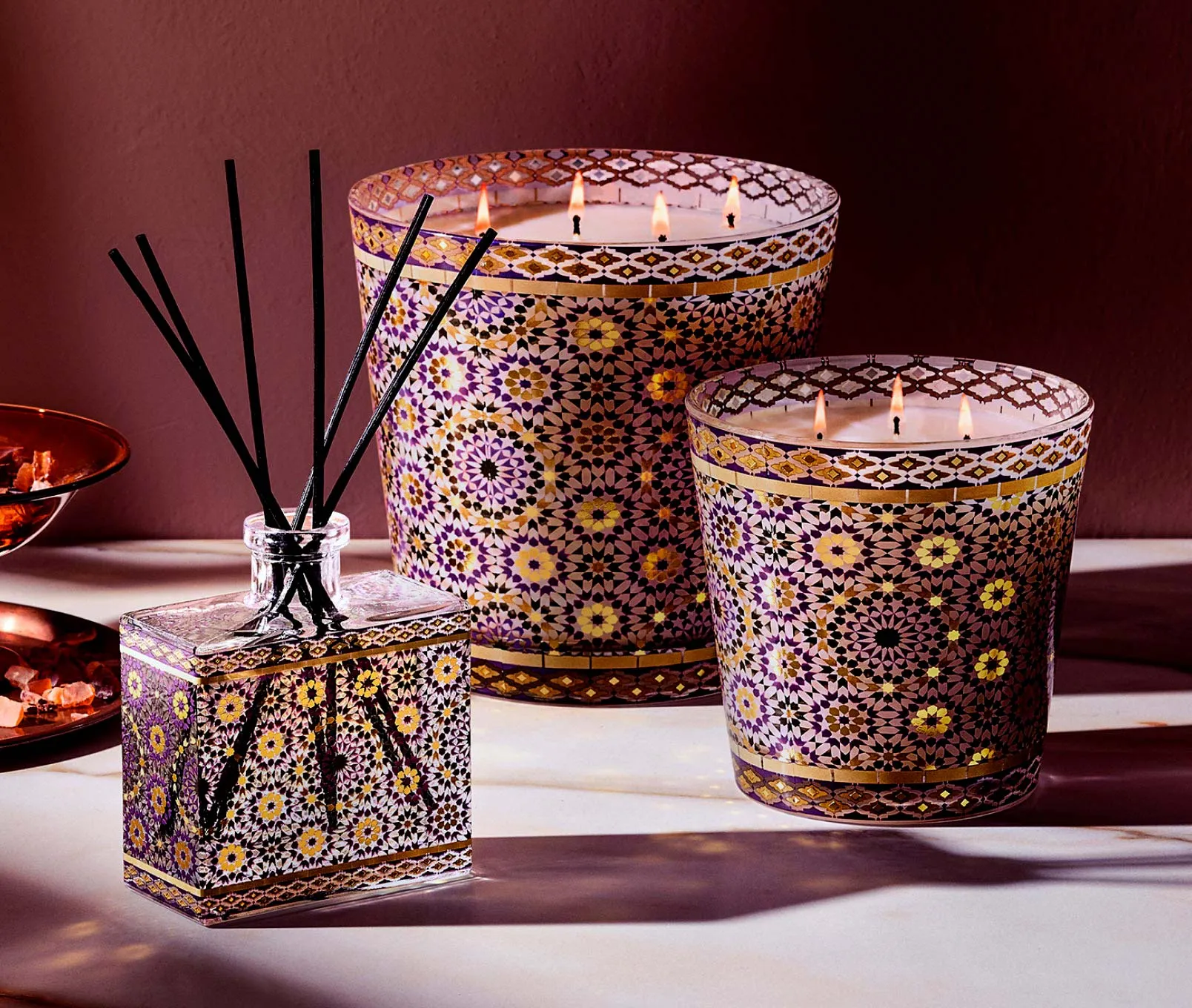 Moroccan Amber Decorative Reed Diffuser Nest New York